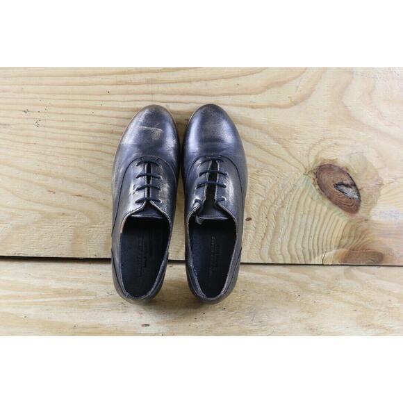 New Wolverine Shoes Womens 6.5M Black Leather Brushed Off Gold Jude Oxfords - Picture 4 of 8